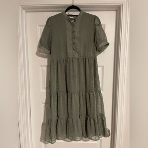 Elegant Olive Midi Dress